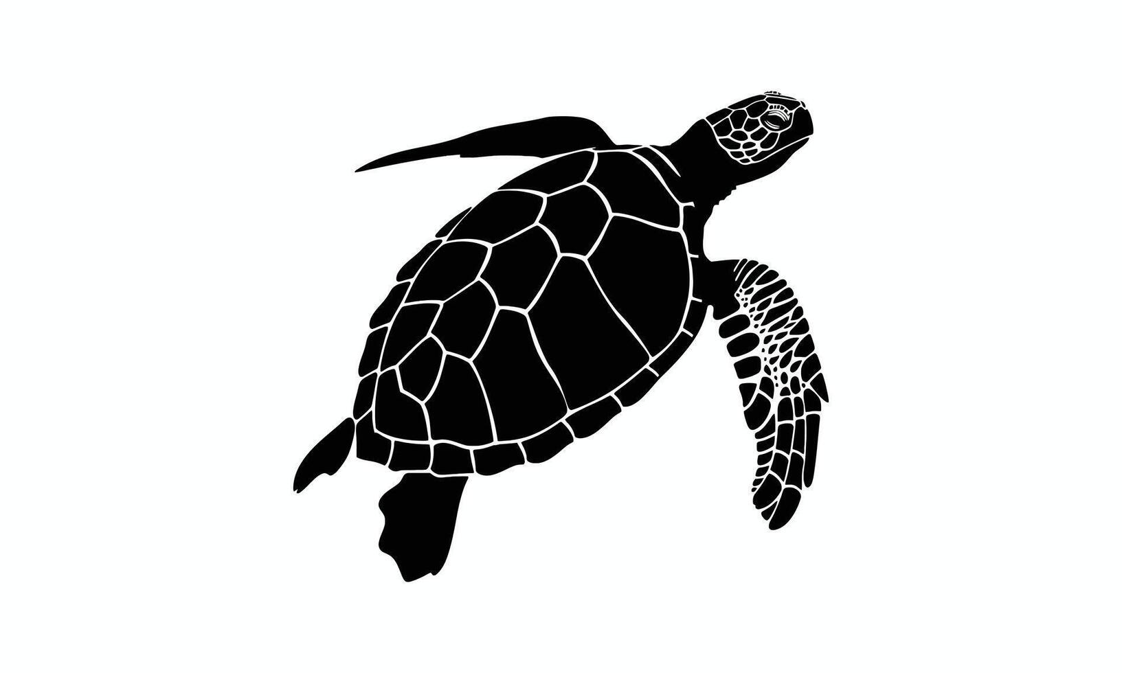 ai genererad svart sköldpadda silhuett vektor