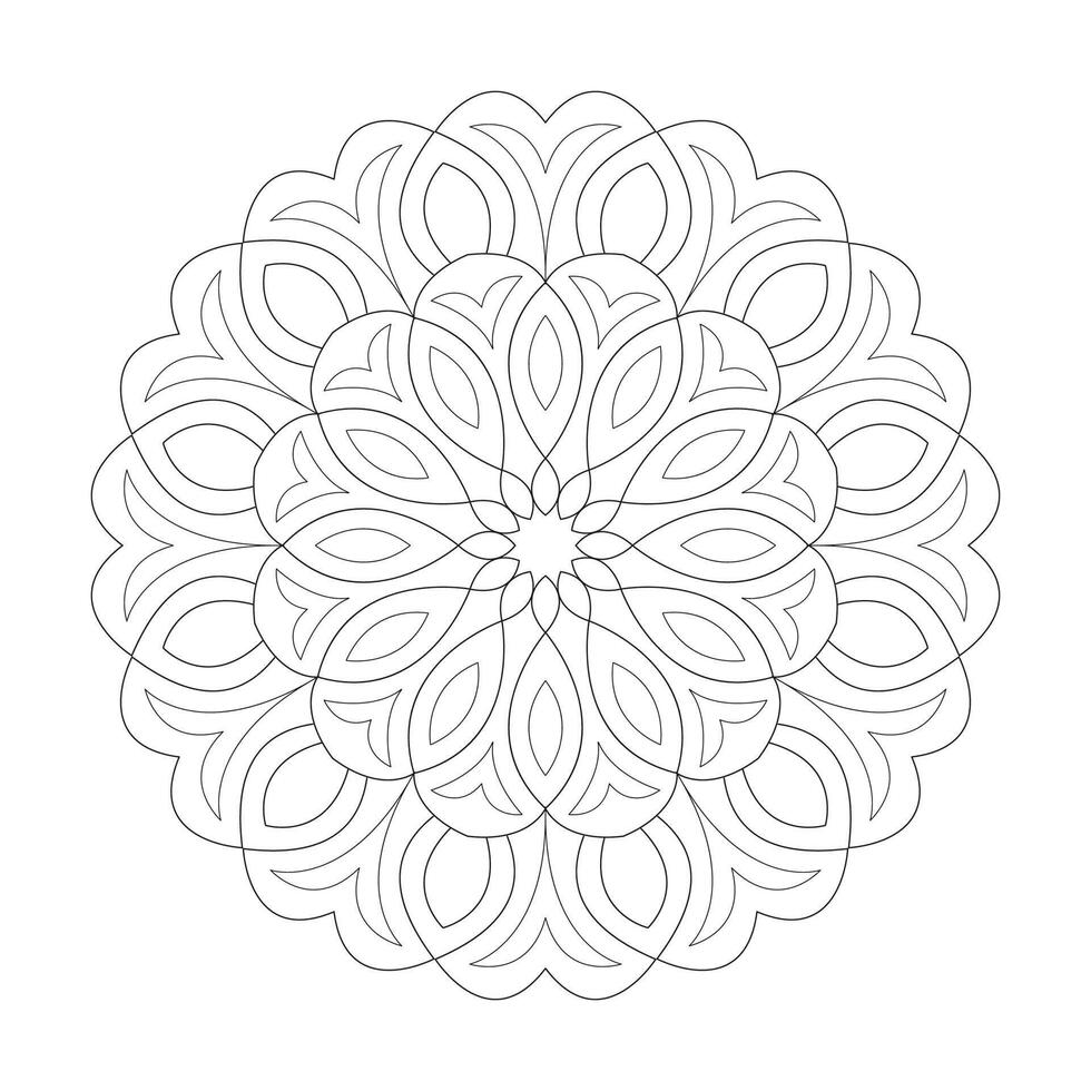 blomma färg bok mandala enkel design sida vektor fil
