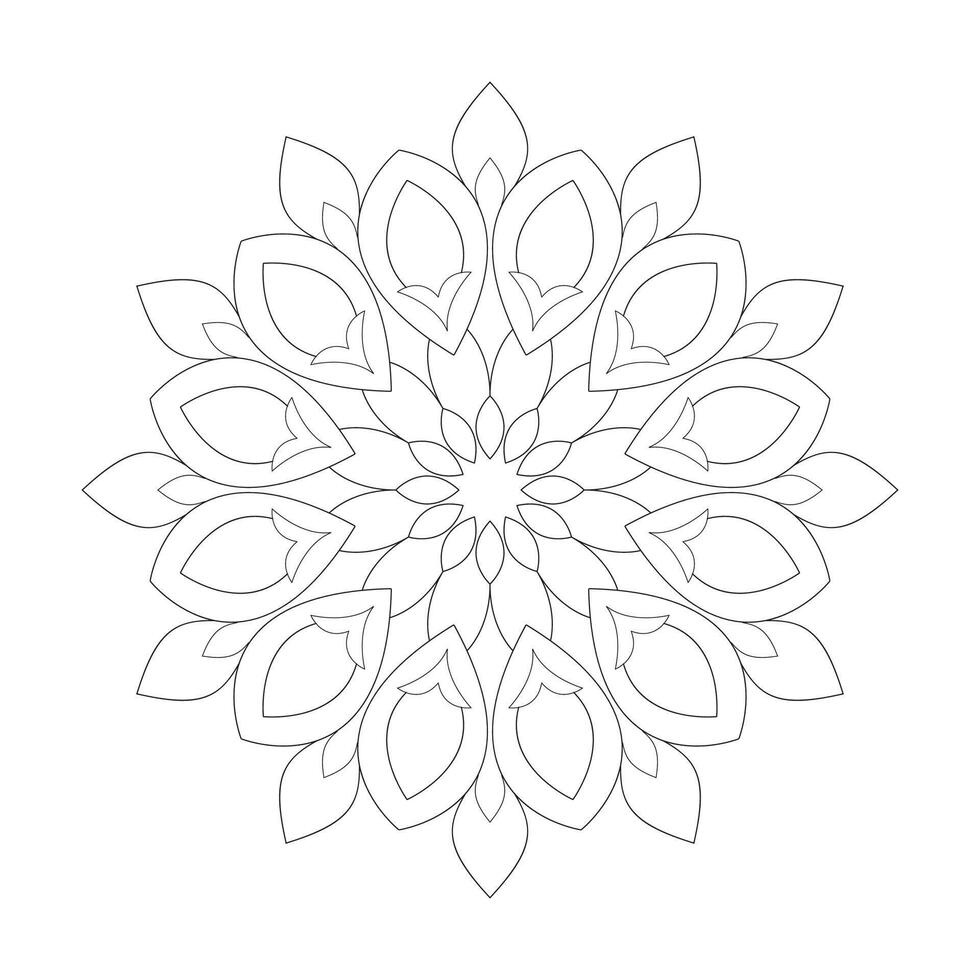 Blume leicht Design Mandala Färbung Buch Seite Vektor Datei