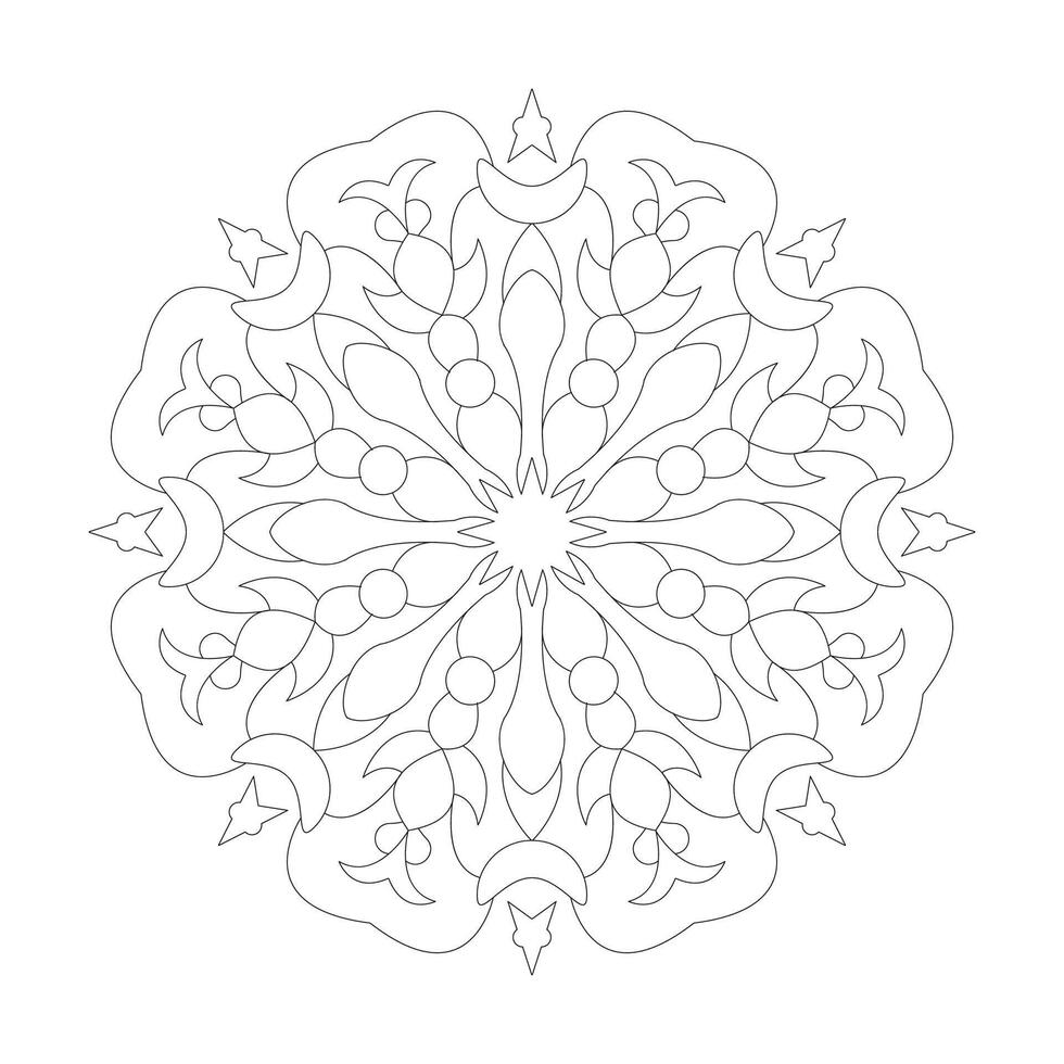 Blumen- einfach Design Mandala Färbung Buch Seite Vektor Datei