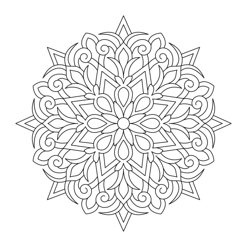 blommig mandala indisk stil färg bok sida, vektor