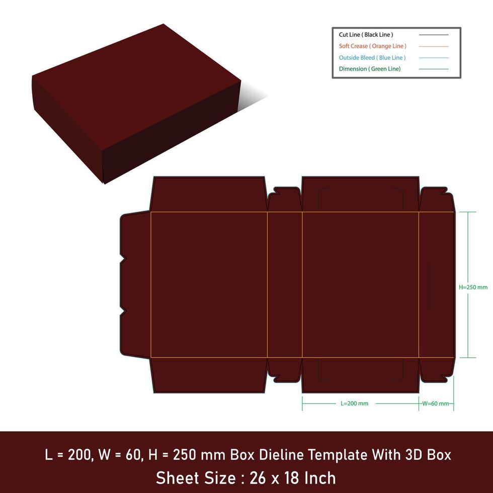 Kekse Box Dieline Vorlage, Vektor Design