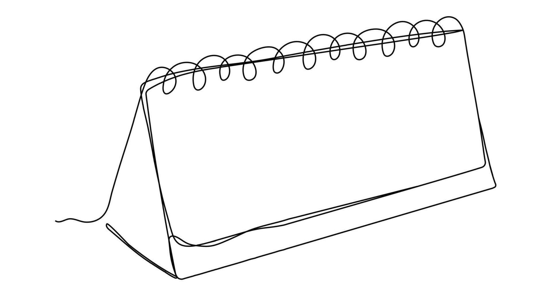 Vektor Illustration von ein Kalender. kontinuierlich einer Linie Zeit Veranstaltung Agenda im Gekritzel skizzieren Gliederung Stil.