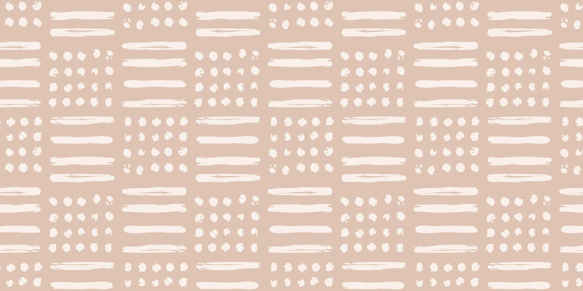 trendig estetisk abstrakt sömlös mönster med geometrisk skriva ut. minimalistisk organisk borsta stroke, bläck textur. enkel design för tapet, textil, omslag, förpackning, tyg, varumärke, dekoration vektor