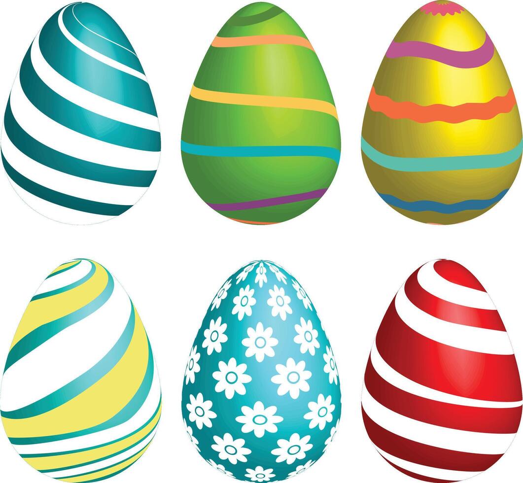 färgrik påsk ägg med dekorativ design vektor