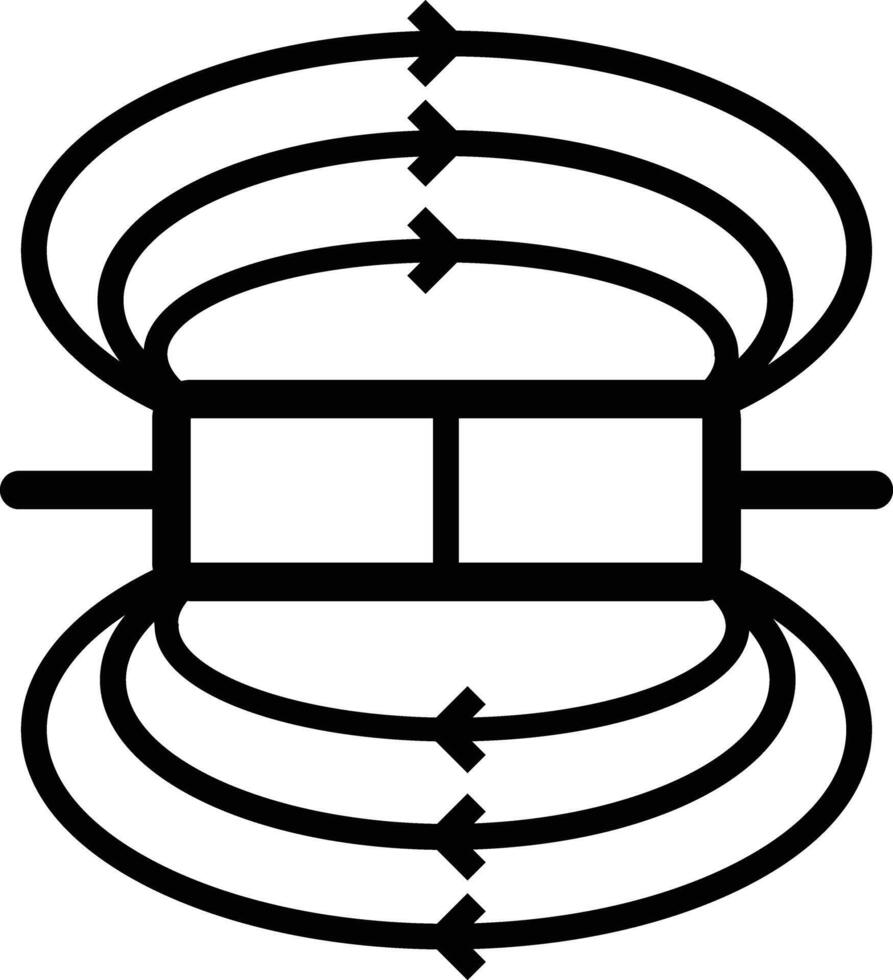 magnetisch Feld. Bildung Linie Symbol vektor