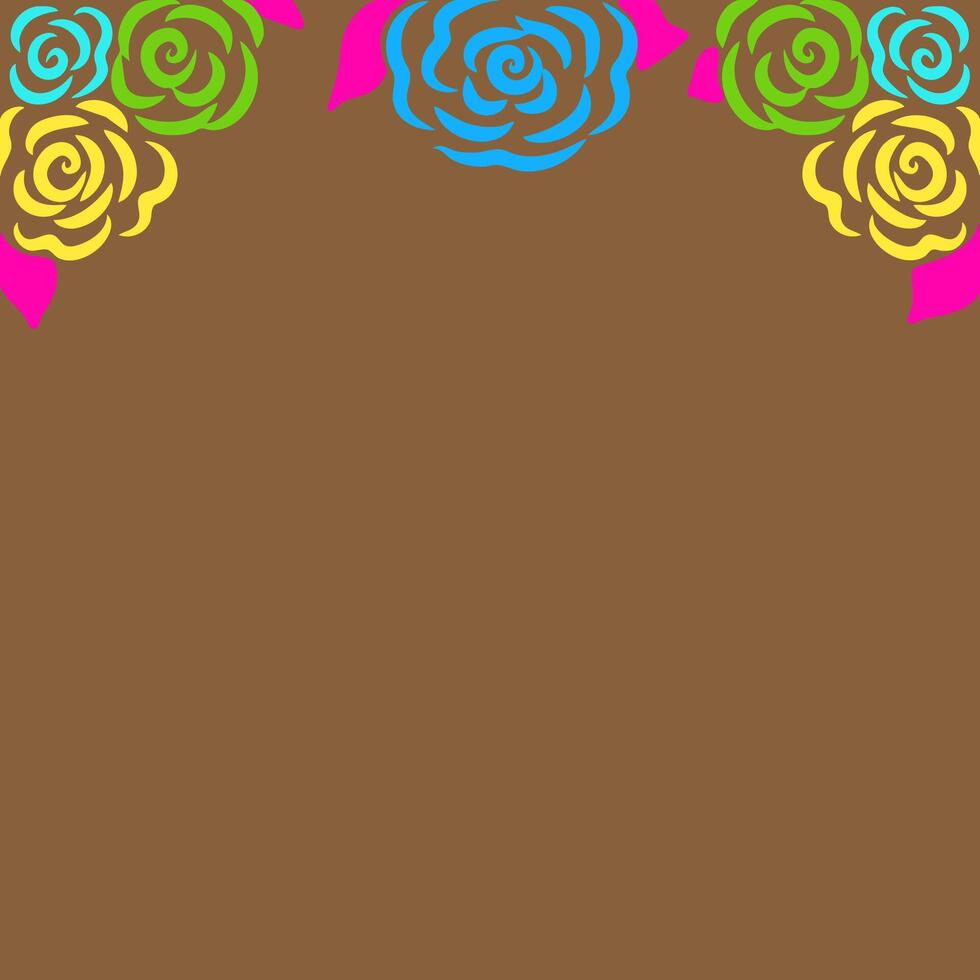 färgrik linje blommor av ro bakgrund illustration vektor