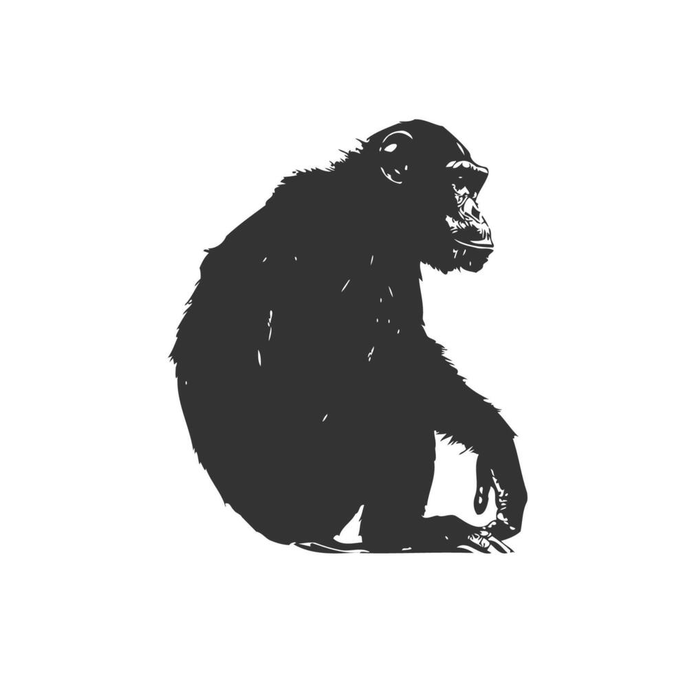 silhuett av en schimpans apa ikon. vektor illustration design.