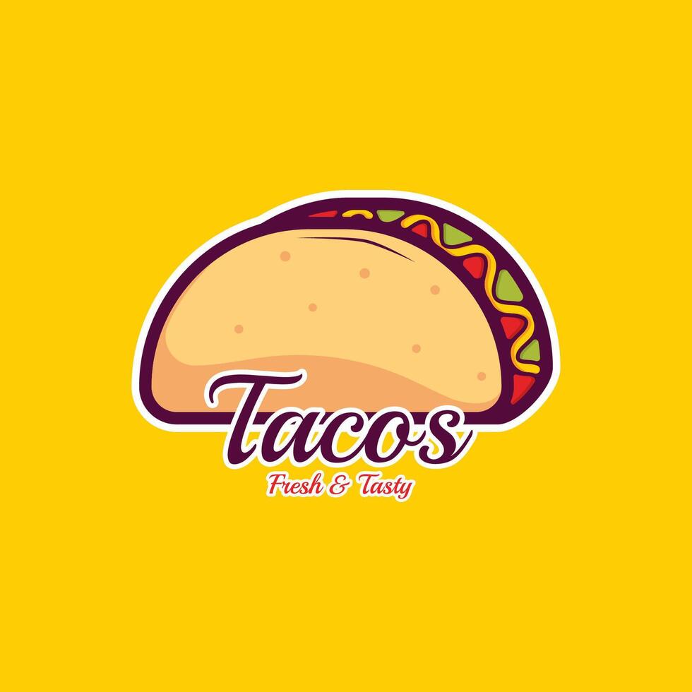 Hand gezeichnet Taco Logo mit Vektor Konzept