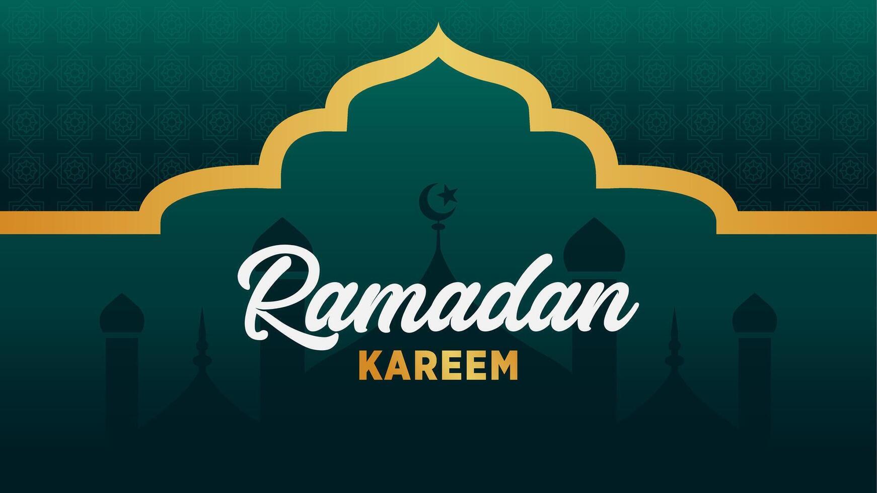 ramadan kareem bakgrund med islamic moské silhuett fri vektor