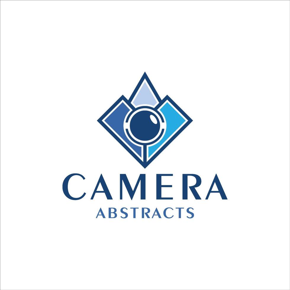 kamera lins logotyp i abstrakt stil vektor