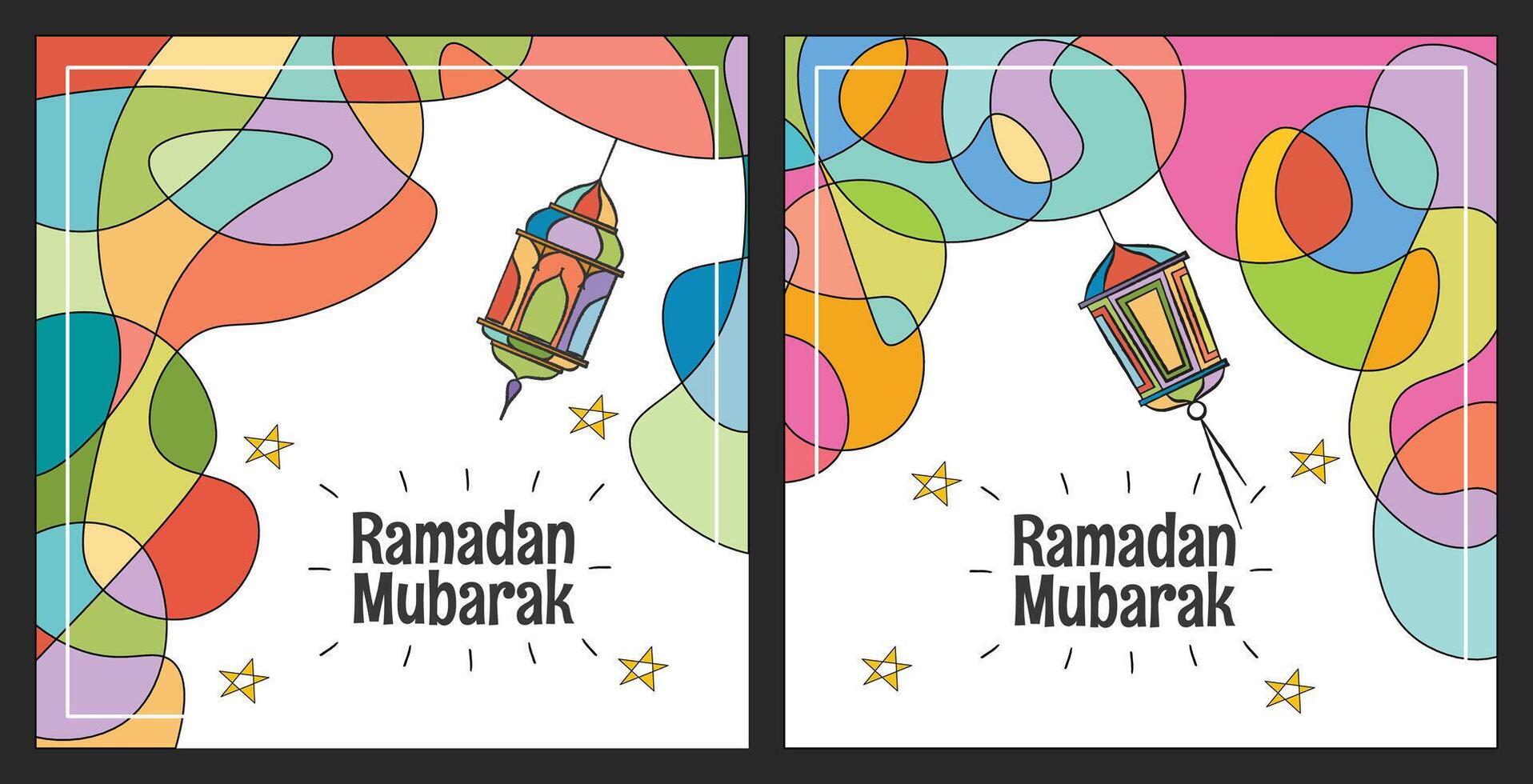 färgrik abstrakt fyrkant ramadan för social media, flygblad, affisch vektor