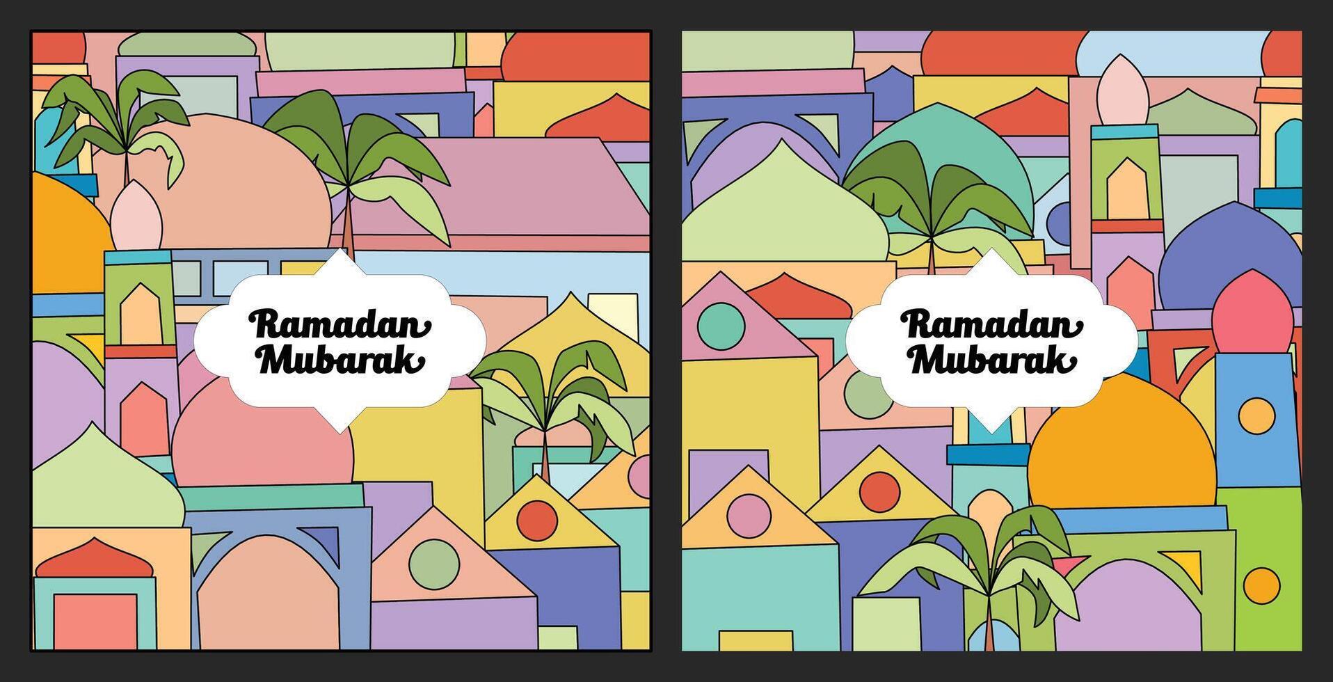 bunt abstrakt Platz Ramadan zum Sozial Medien, Flyer, Poster vektor