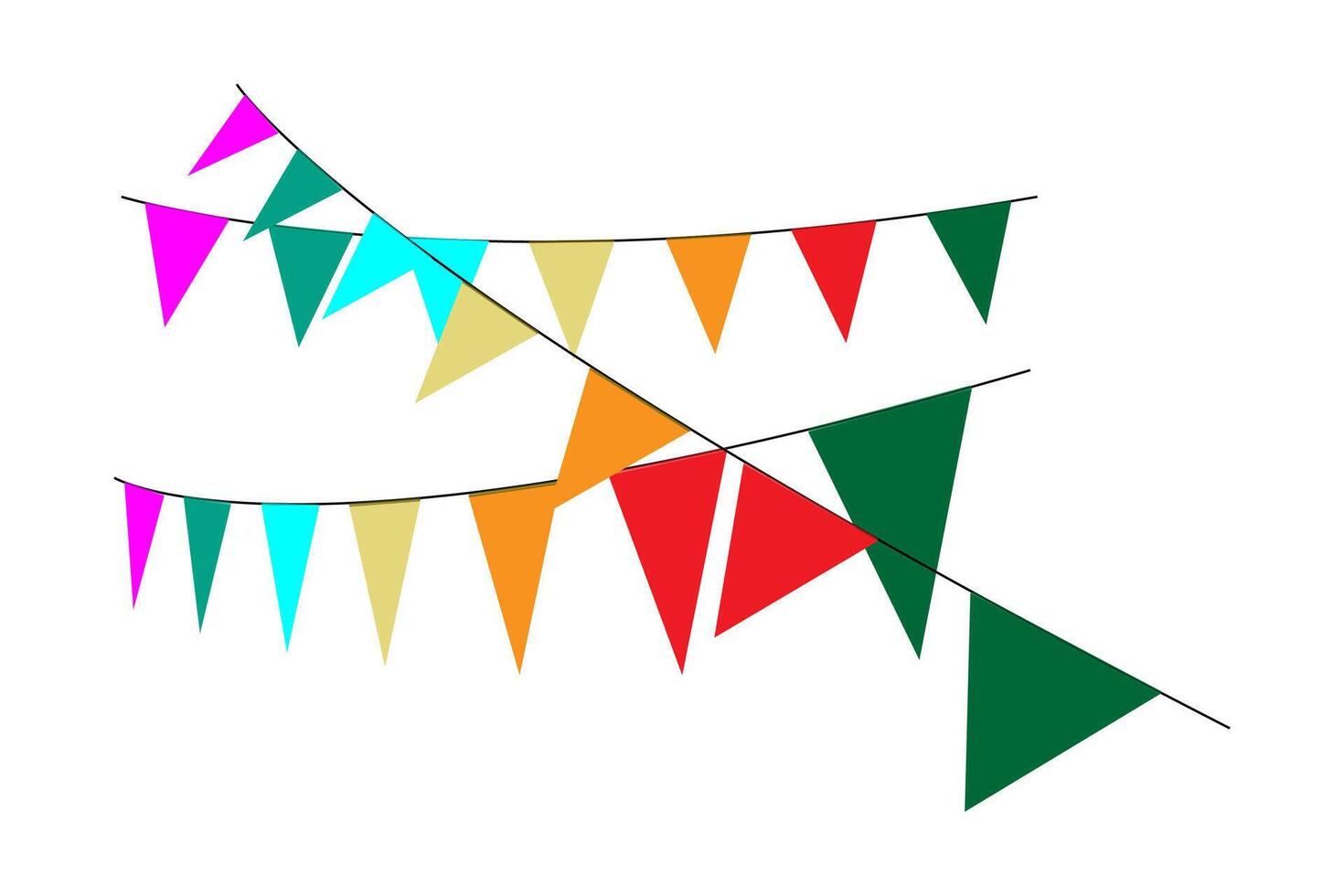 hälsning eller fest inbjudan med karneval flagga kransar med färgrik hängande ovan. vektor
