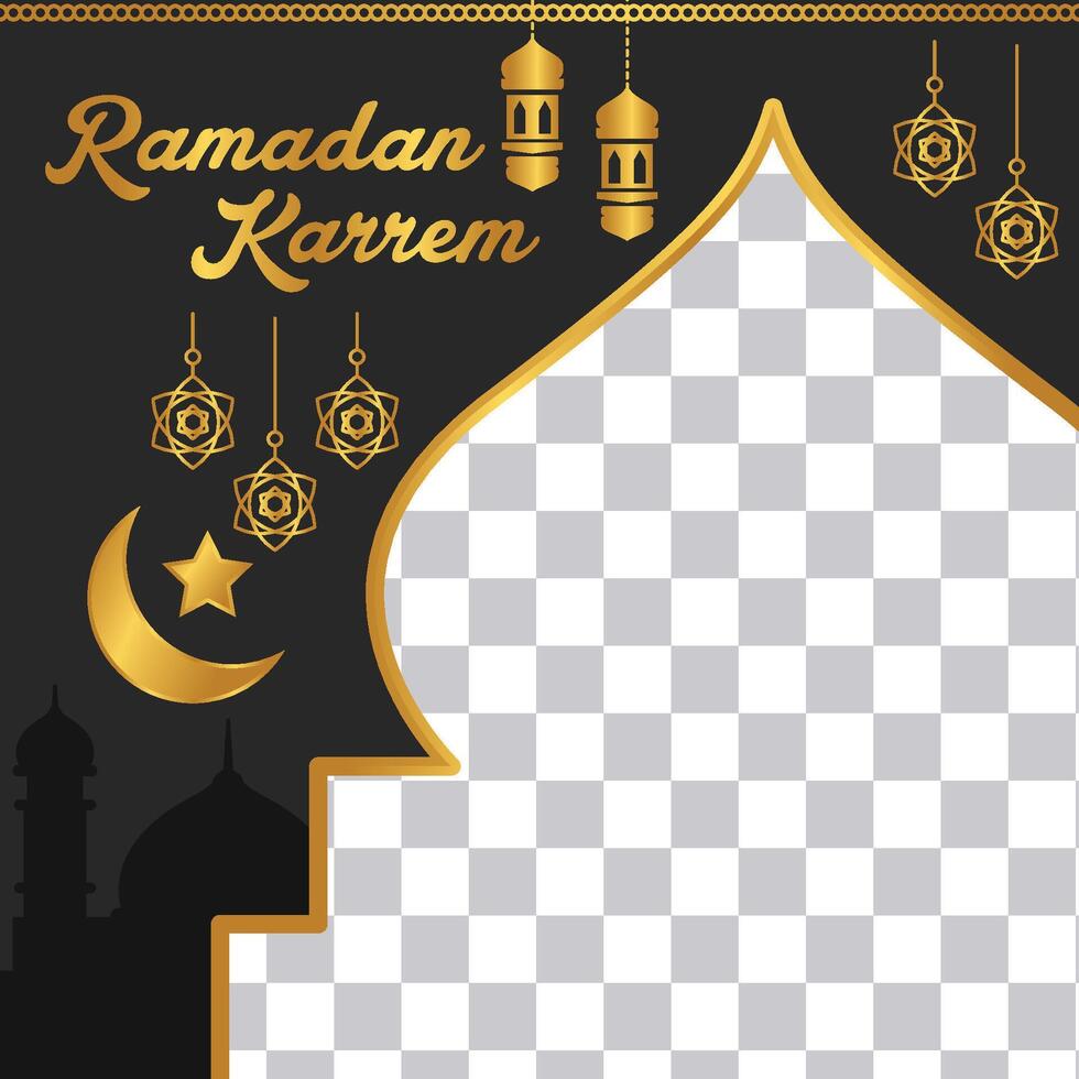 ramadan kareem hälsning social media posta. vektor illustration.