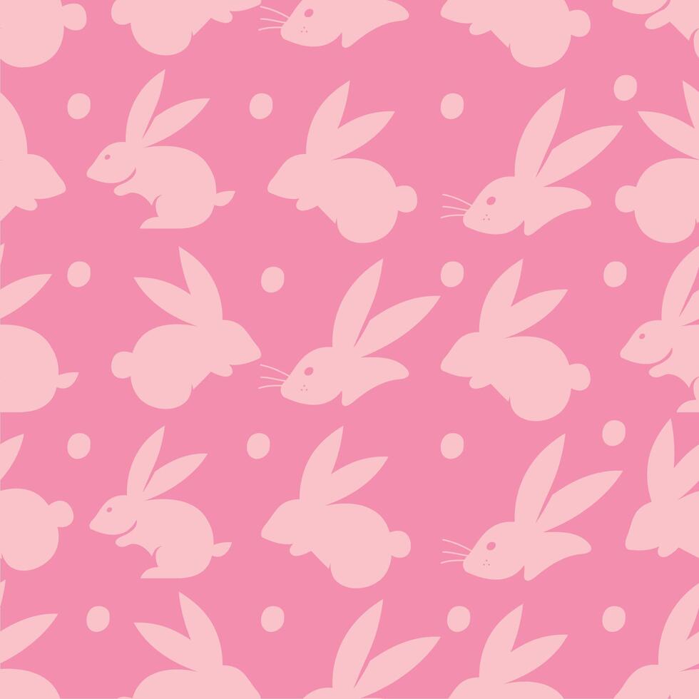 nahtlos handgemalt Muster von Hase und Hase auf ein Rosa Hintergrund. vektor