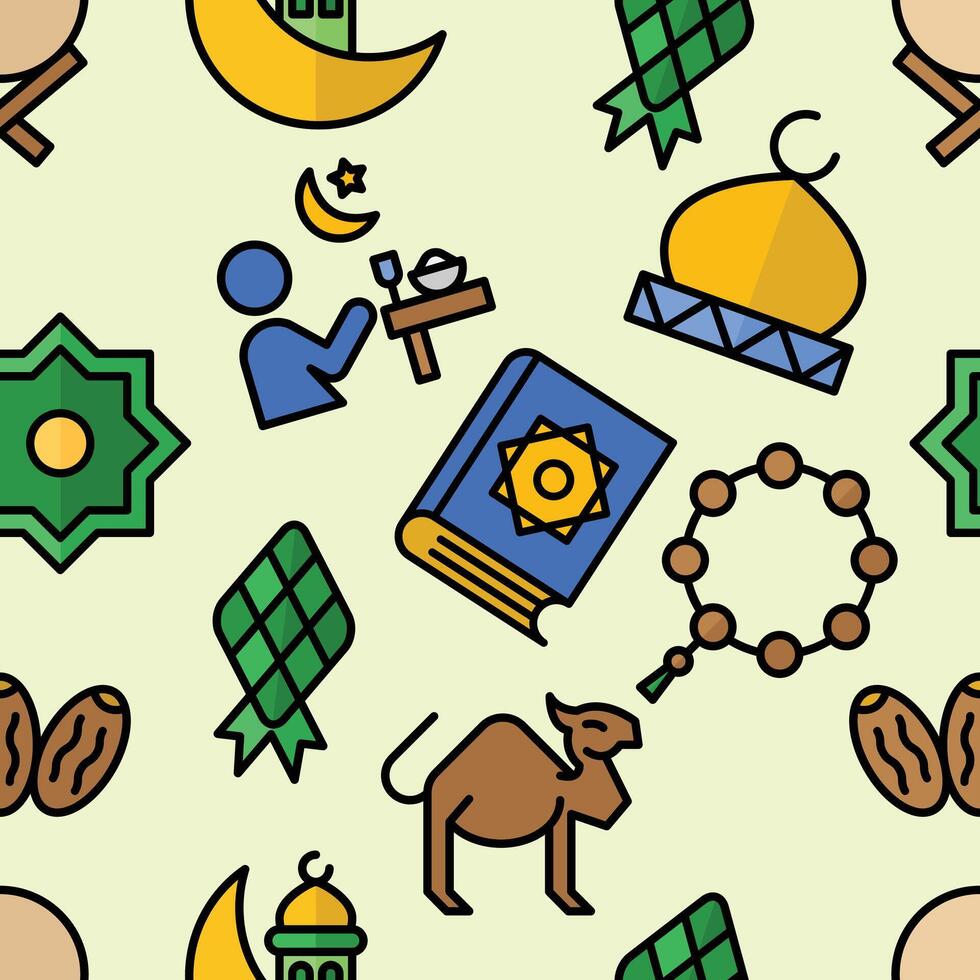 nahtlos Muster Ramadan kareem Elemente Hintergrund Illustration vektor