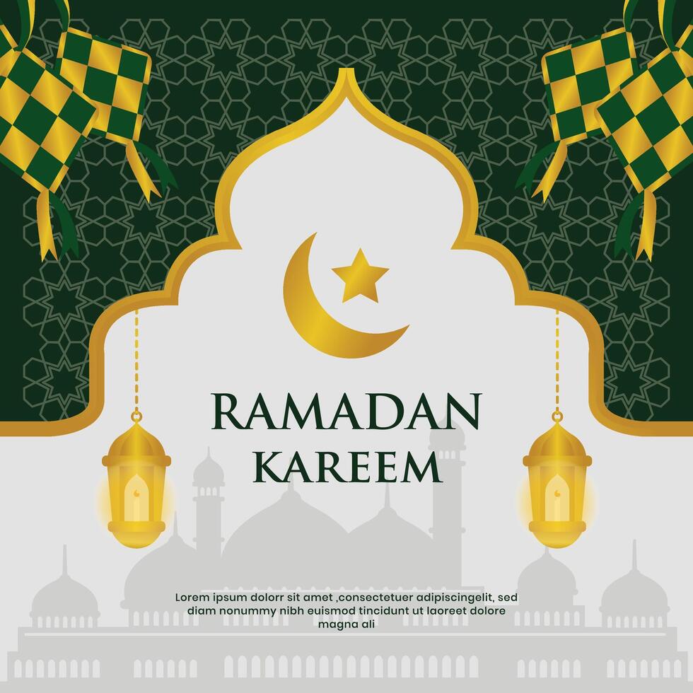 ramadan kareem social media mall vektor illustrationer
