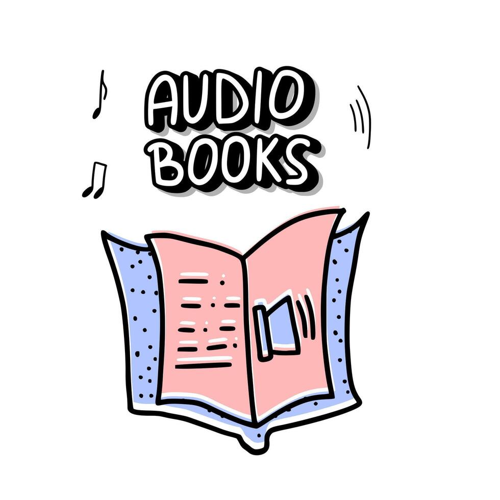 einstellen von Audio- Bücher Symbole. Vektor Illustration.