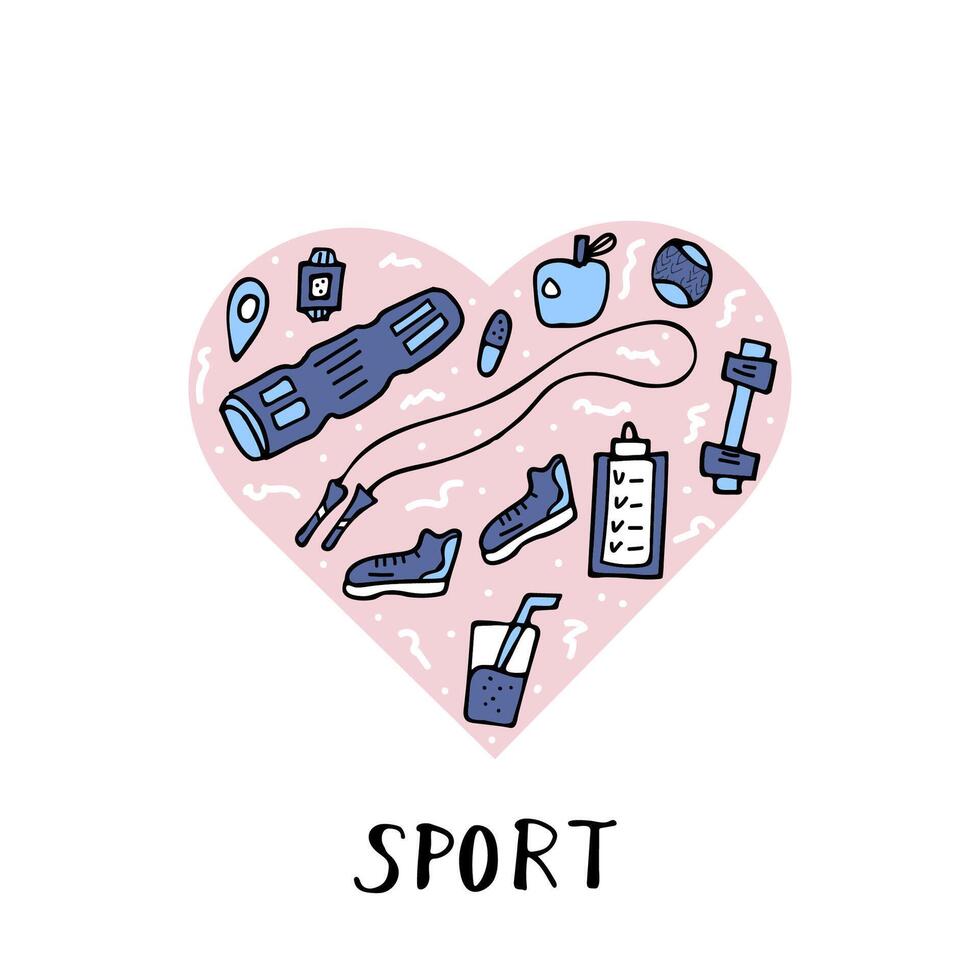 Sport Aktivitäten Symbole. Vektor Illustration.