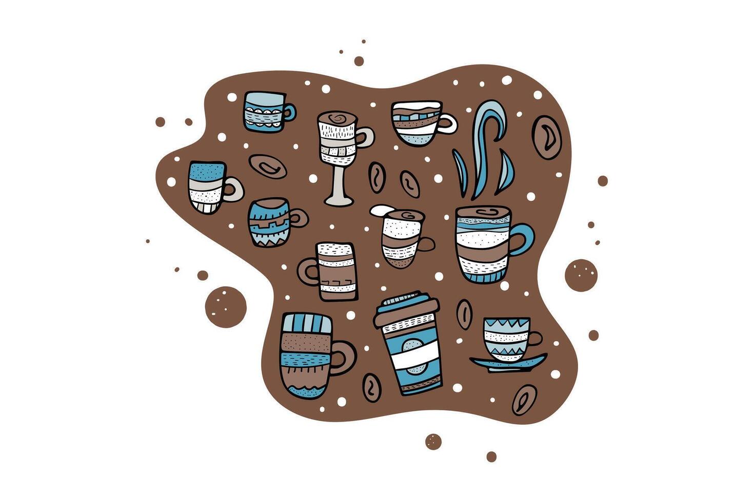 Mer coffe snälla du text. vektor illustration.