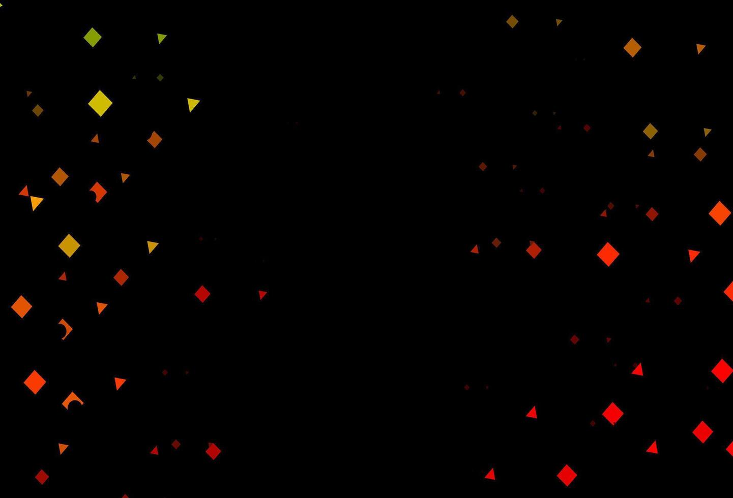 dunkelgrüne, rote Vektorvorlage mit Kristallen, Kreisen, Quadraten. vektor