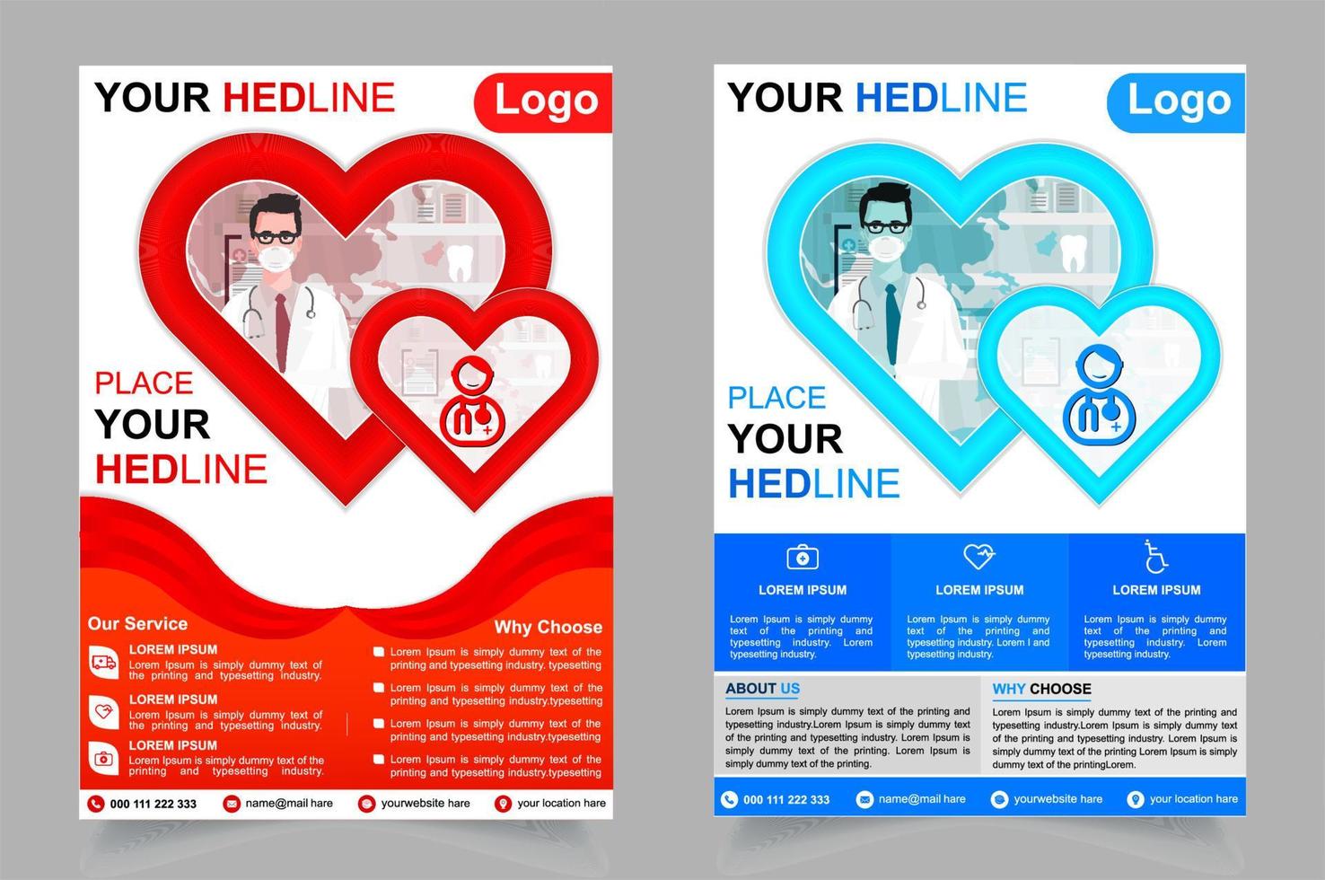 medicinsk hälsa flyer design vektor mall. eller design av flygblad för företag. anpassa till affisch broschyr broschyr omslagslayout, två färger mångsidig flygblad bakgrund. vektor illustration, A4 storlek