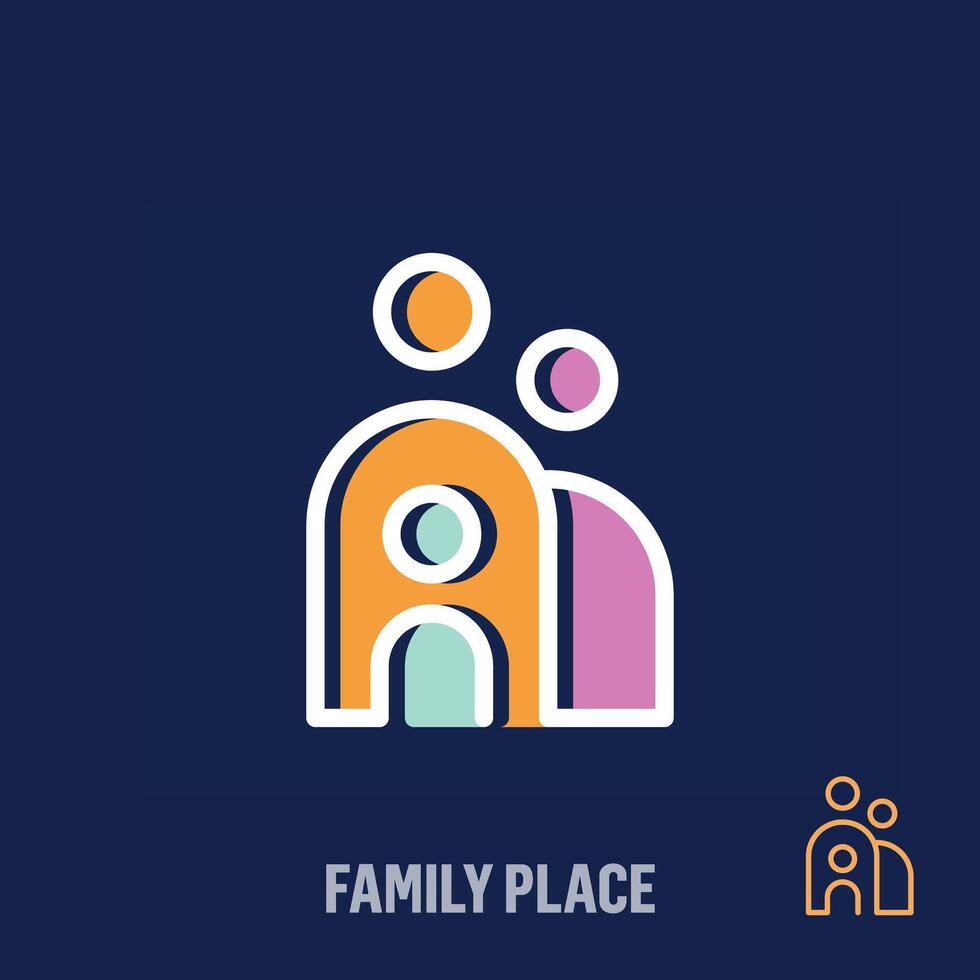 kreativ familj samhörighet logotyp. unikt designad Färg övergångar. lagarbete, familj byggnad och partnerskap vektor logotyp mall.