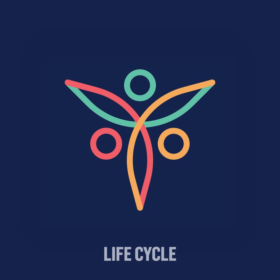 kreativ familj härstamning och liv cykel linje logotyp. unikt designad Färg övergångar. utveckling och samhörighet vektor logotyp mall.