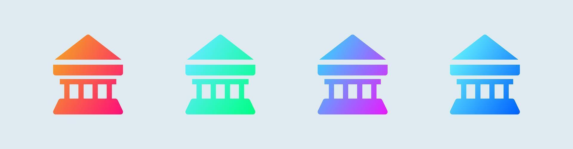 Bank solide Symbol im Gradient Farben. Finanzen Zeichen Vektor Illustration.