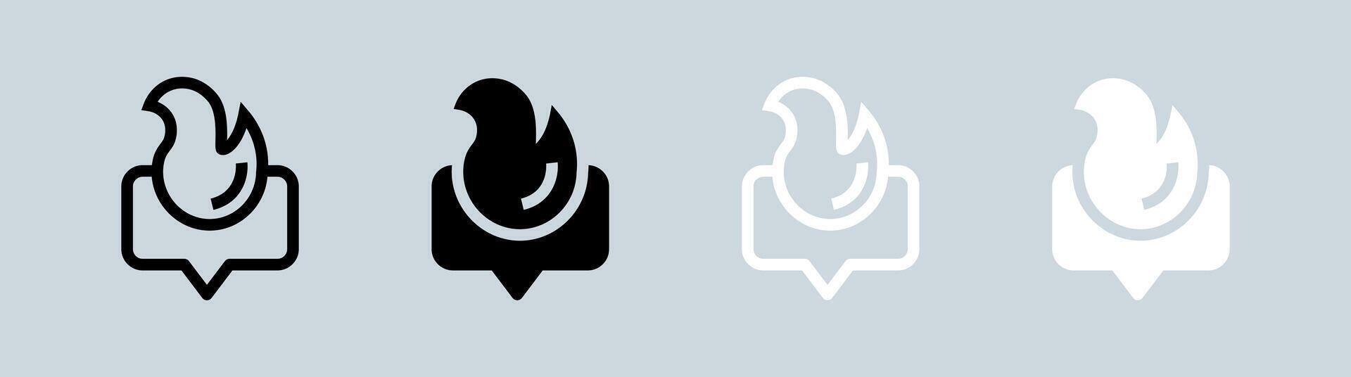 trender ikon uppsättning i svart och vit. brand tecken vektor illustration.