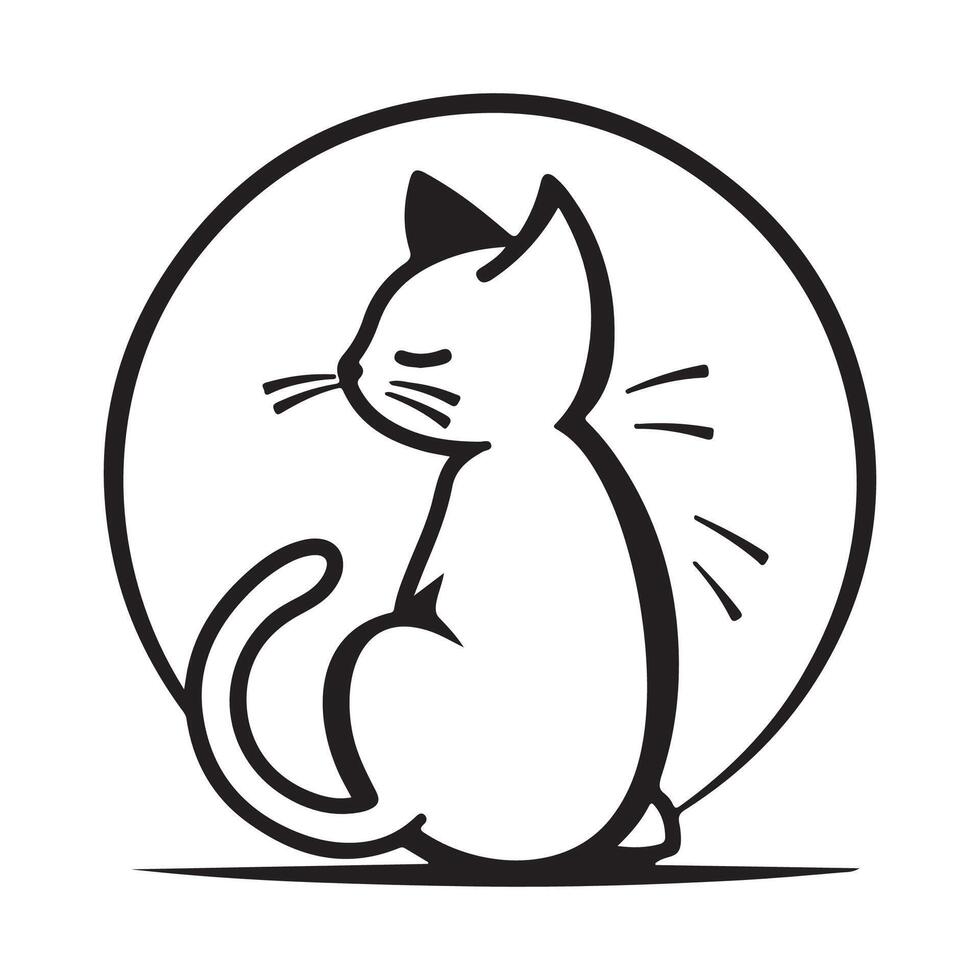 vektor illustration logotyp söt katt sällskapsdjur affär isolerat på vit bakgrund