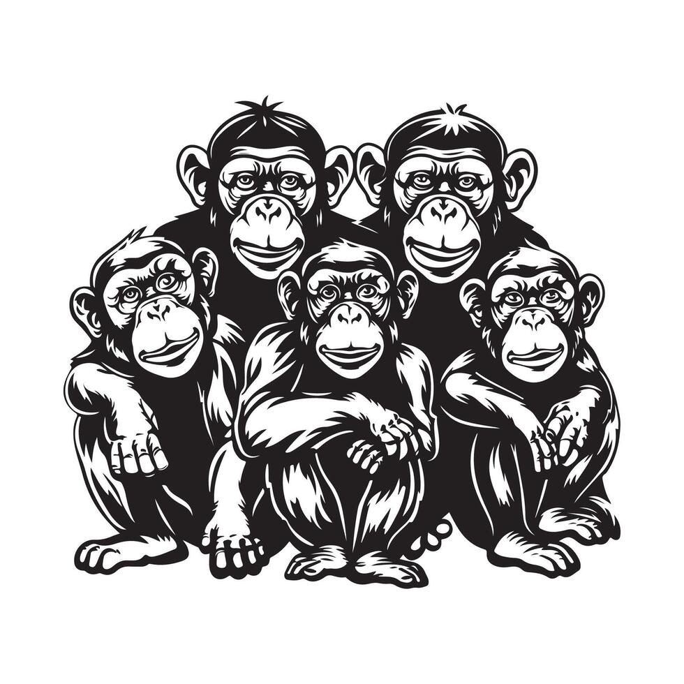 Trupp von Affen Bilder Vektor