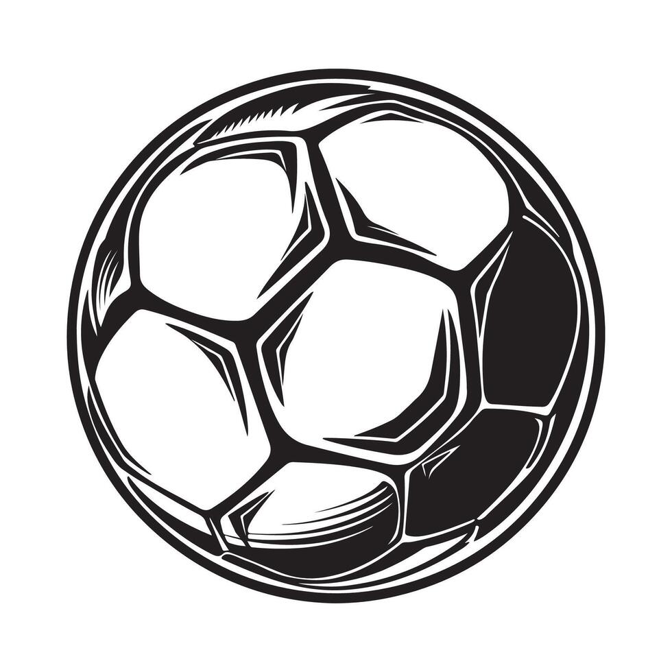 Fußball Ball Silhouette Fußball Linie Kunst Logos oder Symbole Vektor Illustration