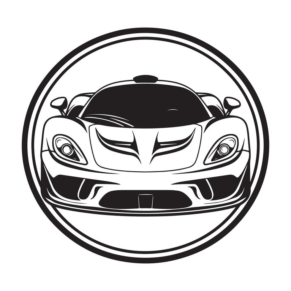 sport bil cirkel emblem logotyp vektor illustration