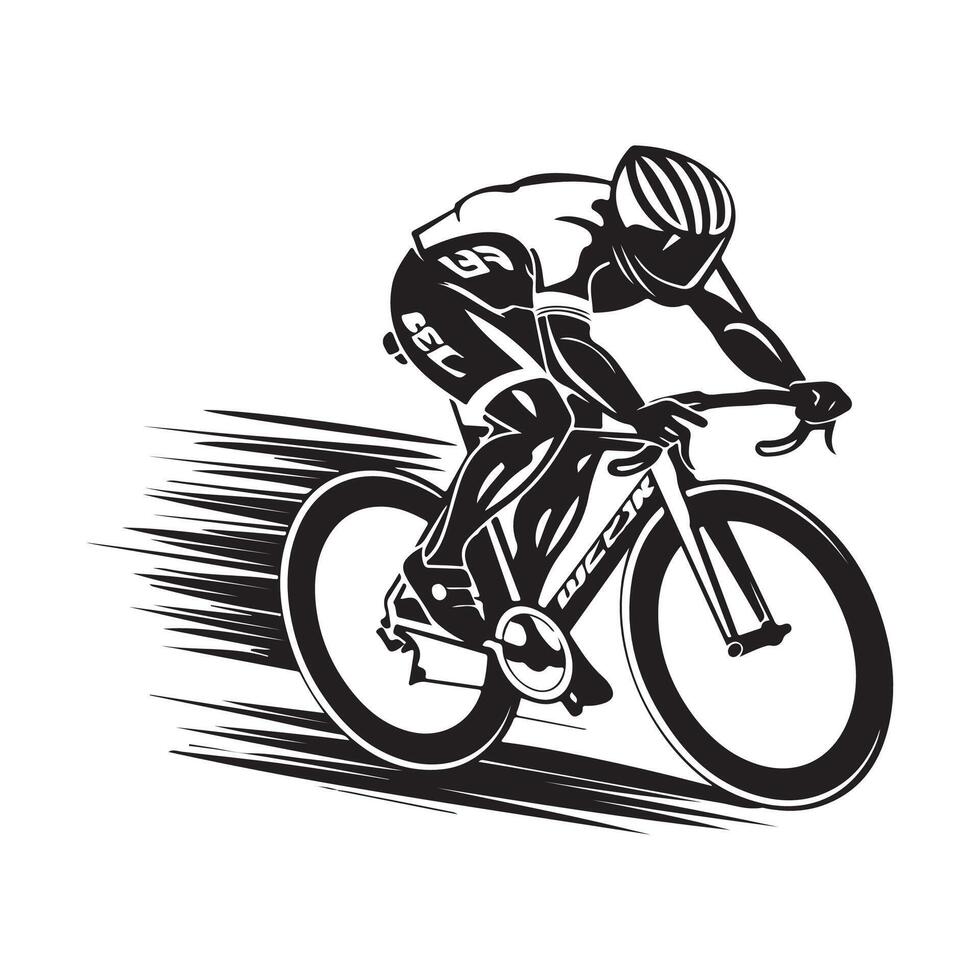 cykel lopp logotyp stock vektor. illustration av racer, vektor