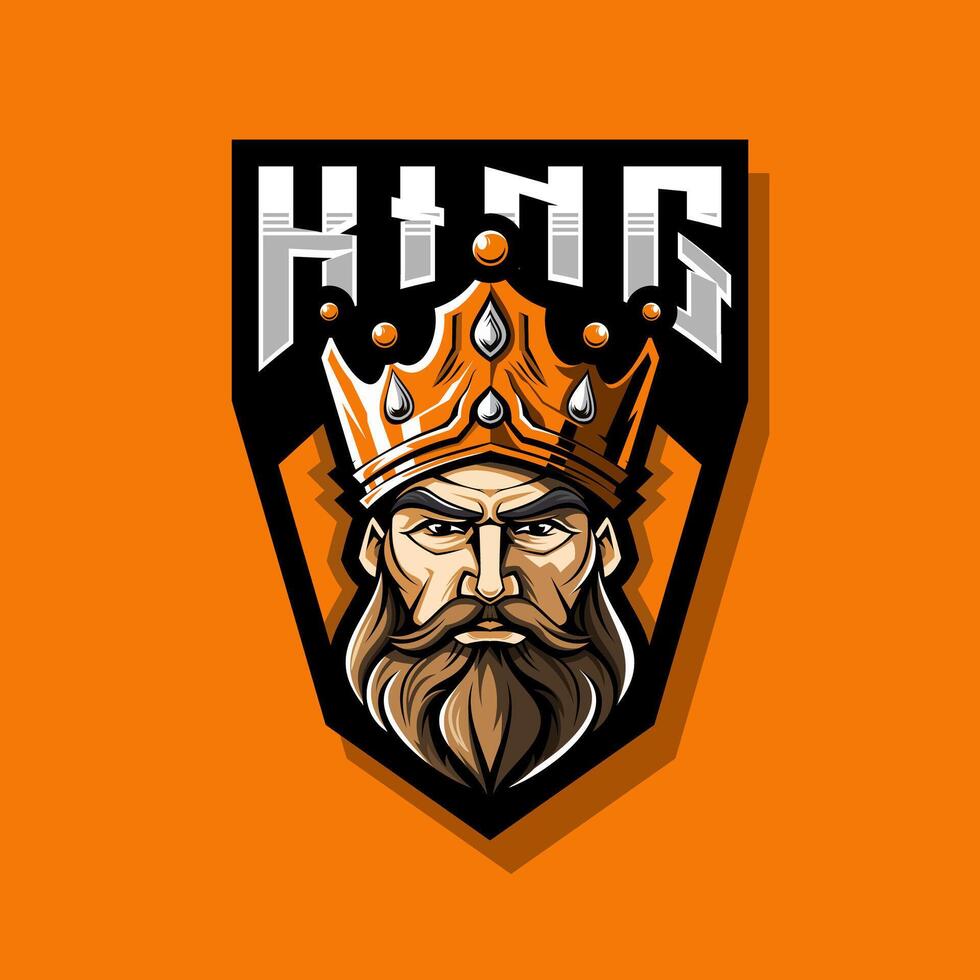 König Esport Logo Vektor Illustration