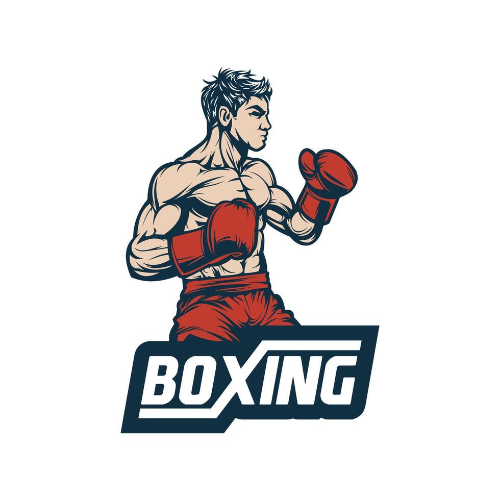 boxning logotyp vektor illustration