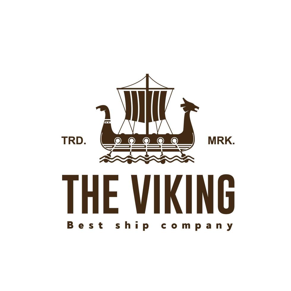 vektor illustration av viking fartyg logotyp ikon för handel, transport och konst varor industrier