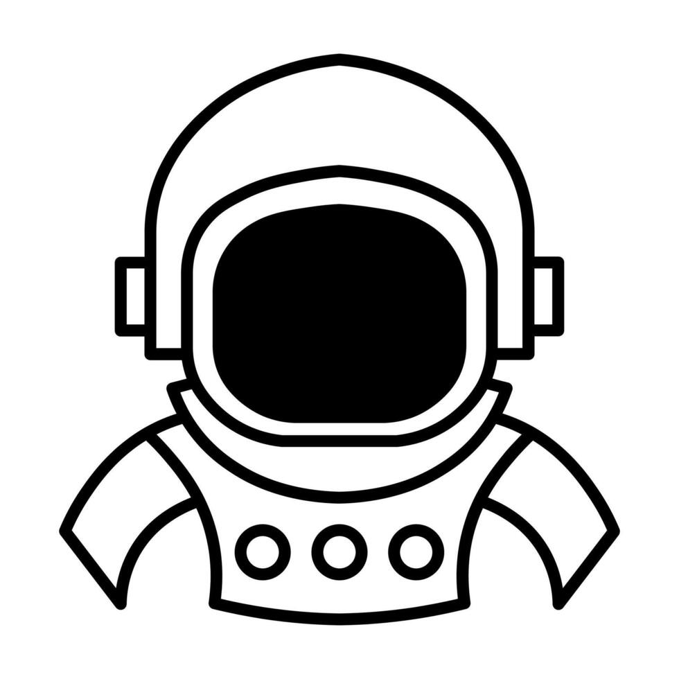 schwarz Vektor Astronaut Symbol isoliert auf Weiß Hintergrund