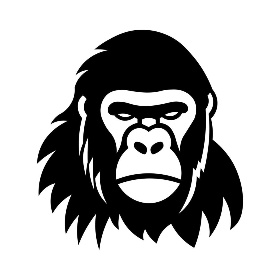 svart vektor gorilla ikon isolerat på vit bakgrund