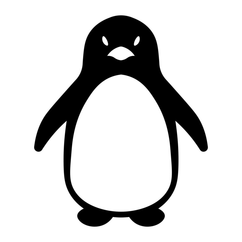 schwarz Vektor Pinguin Symbol isoliert auf Weiß Hintergrund