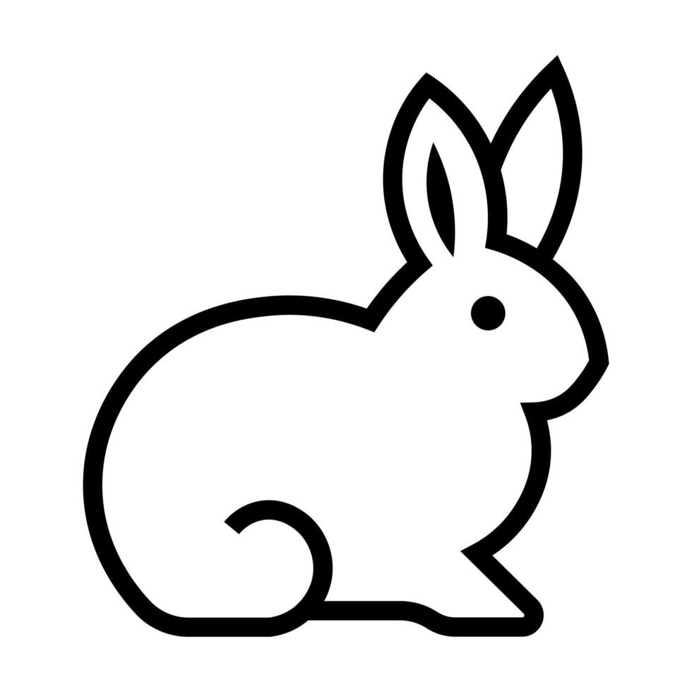 schwarz Vektor Hase Symbol isoliert auf Weiß Hintergrund
