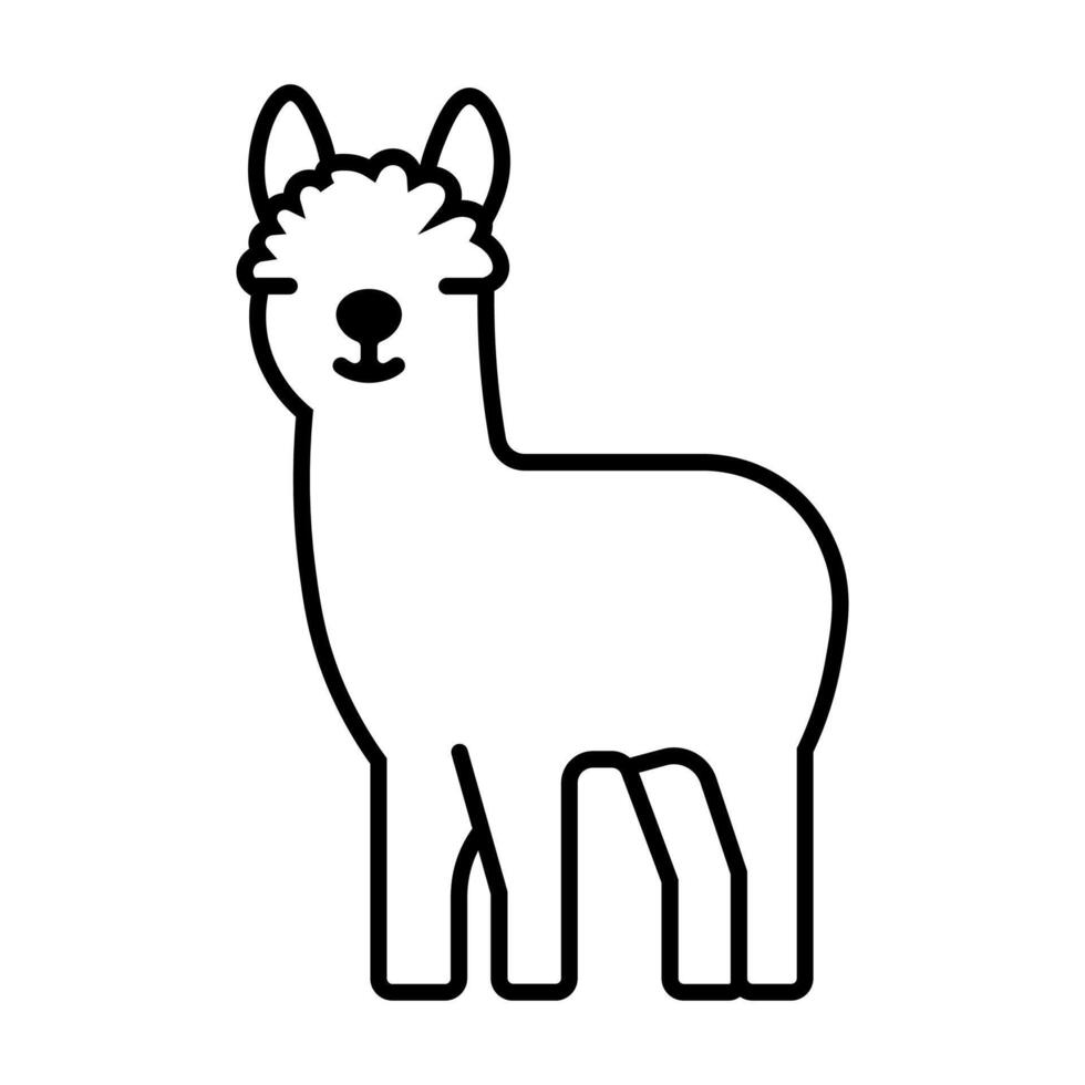 schwarz Vektor Lama Symbol isoliert auf Weiß Hintergrund
