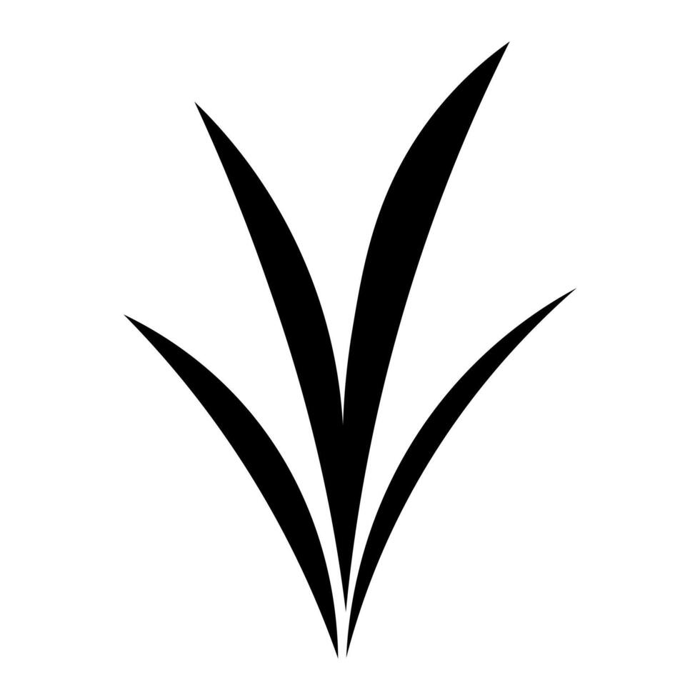 svart vektor blad gräs ikon isolerat på vit bakgrund