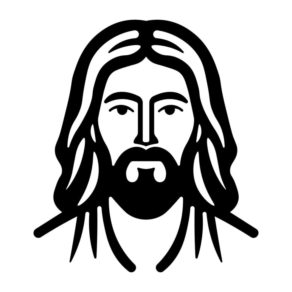 schwarz Vektor Jesus Symbol isoliert auf Weiß Hintergrund