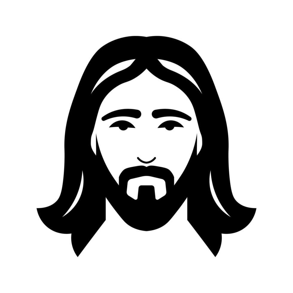 svart vektor Jesus ikon isolerat på vit bakgrund