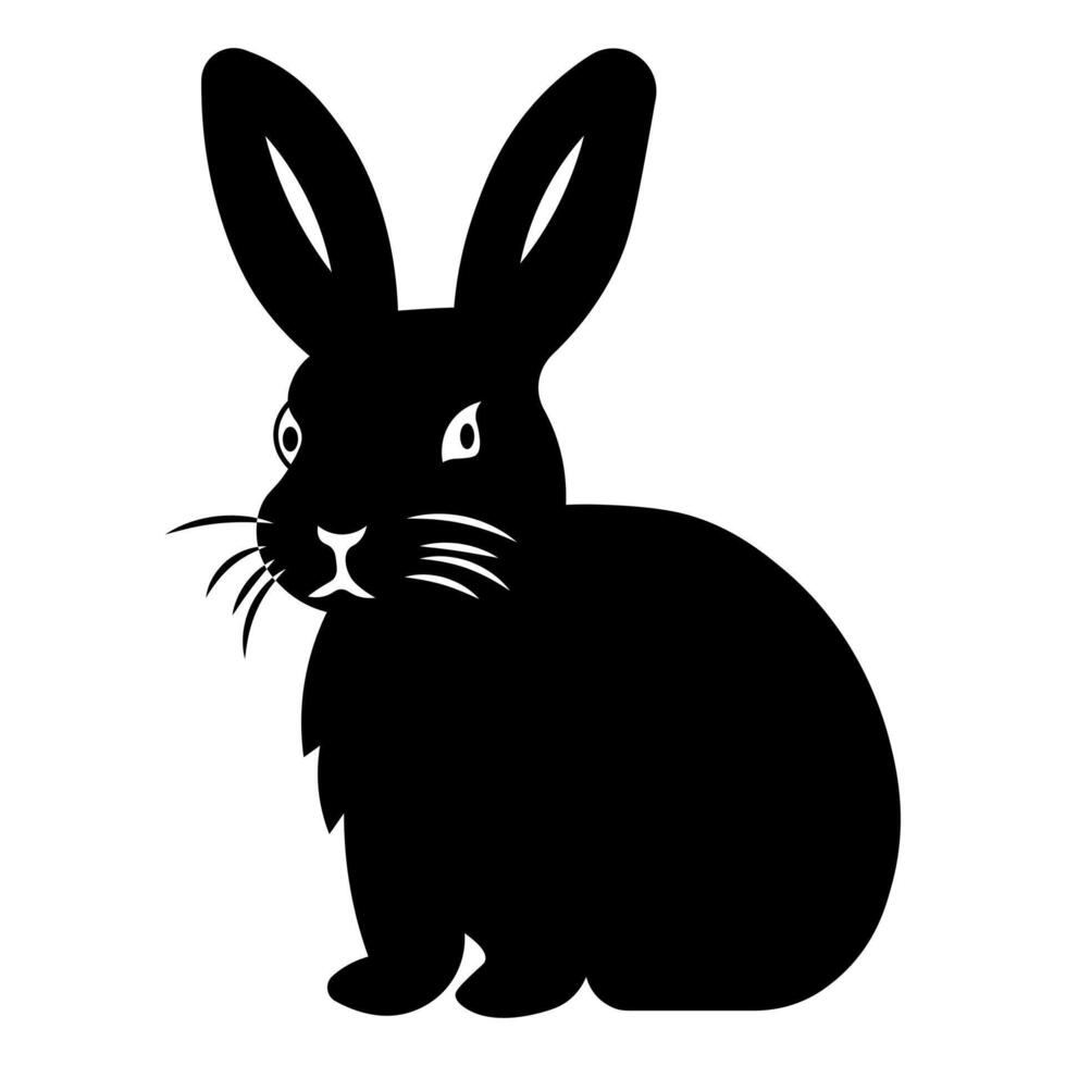 svart vektor kanin ikon isolerat på vit bakgrund