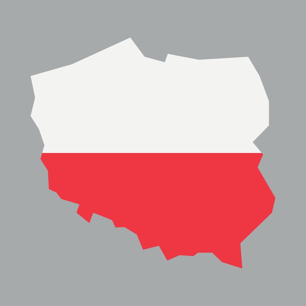 Vektor Polen Karte Flagge isoliert auf Weiß Hintergrund