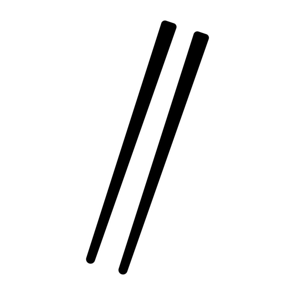 schwarz Vektor Essstäbchen Symbol isoliert auf Weiß Hintergrund